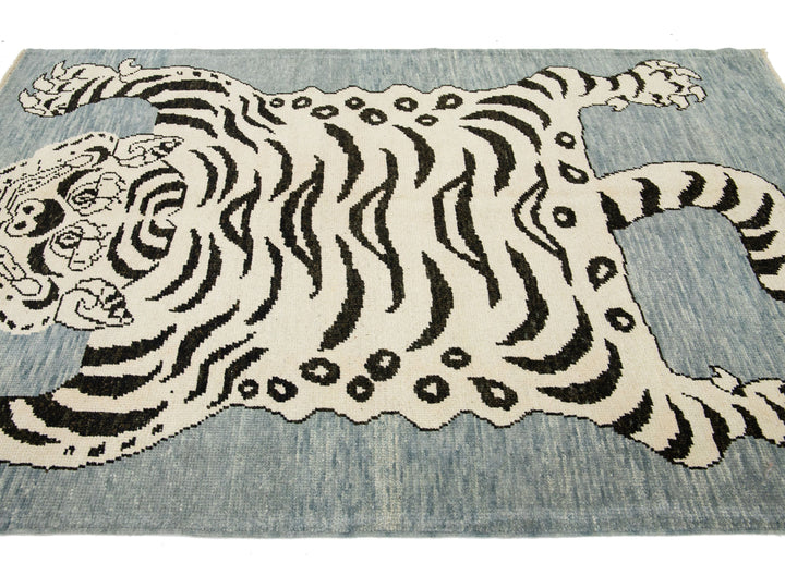 Modern Tiger Wool Rug 5 X 7