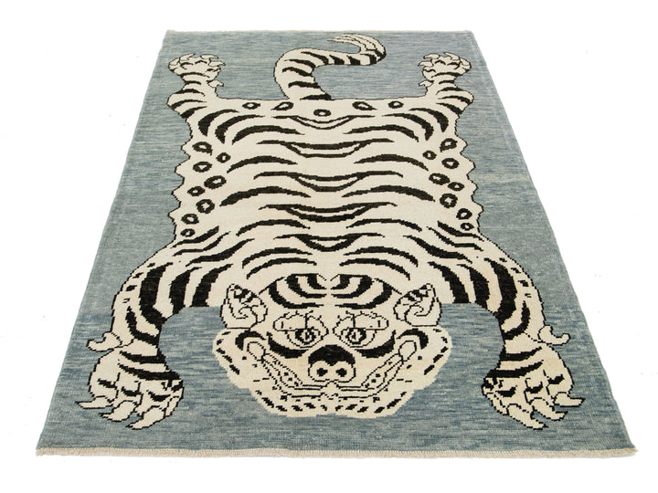Modern Tiger Wool Rug 5 X 7