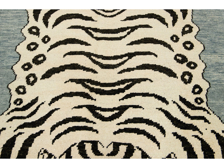 Modern Tiger Wool Rug 5 X 7