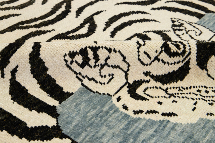 Modern Tiger Wool Rug 5 X 7
