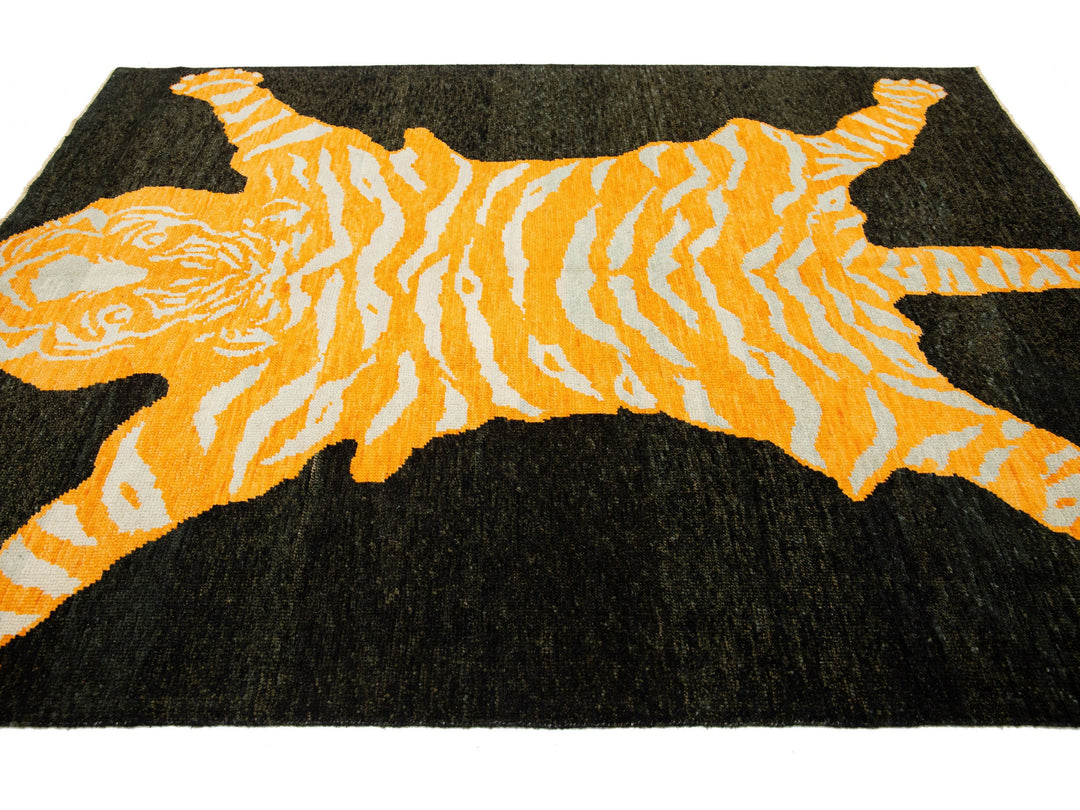 Modern Tiger Wool Rug 6 X 8