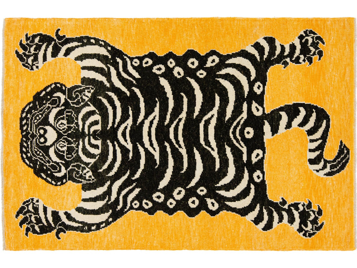 Modern Tiger Wool Rug 5 X 7