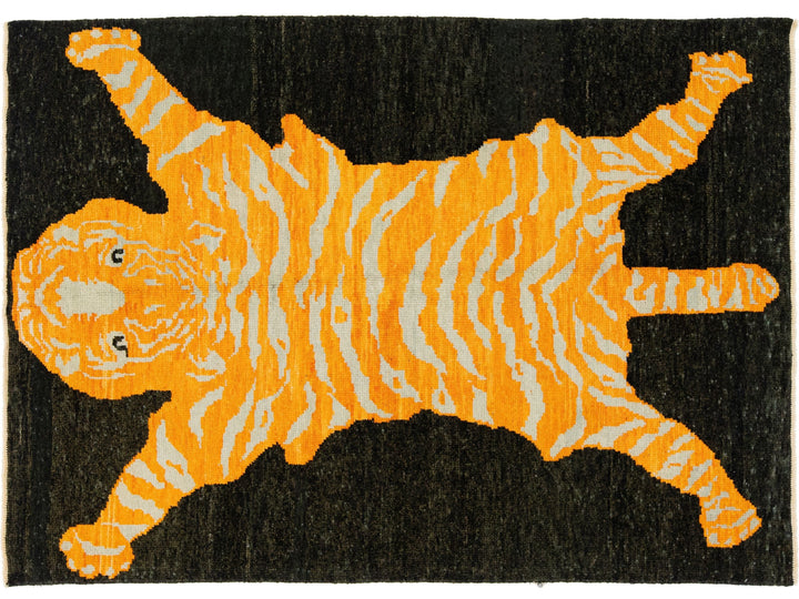 Modern Tiger Wool Rug 5 X 7