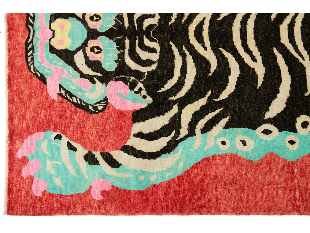 Modern Tiger Wool Rug 7 X 10