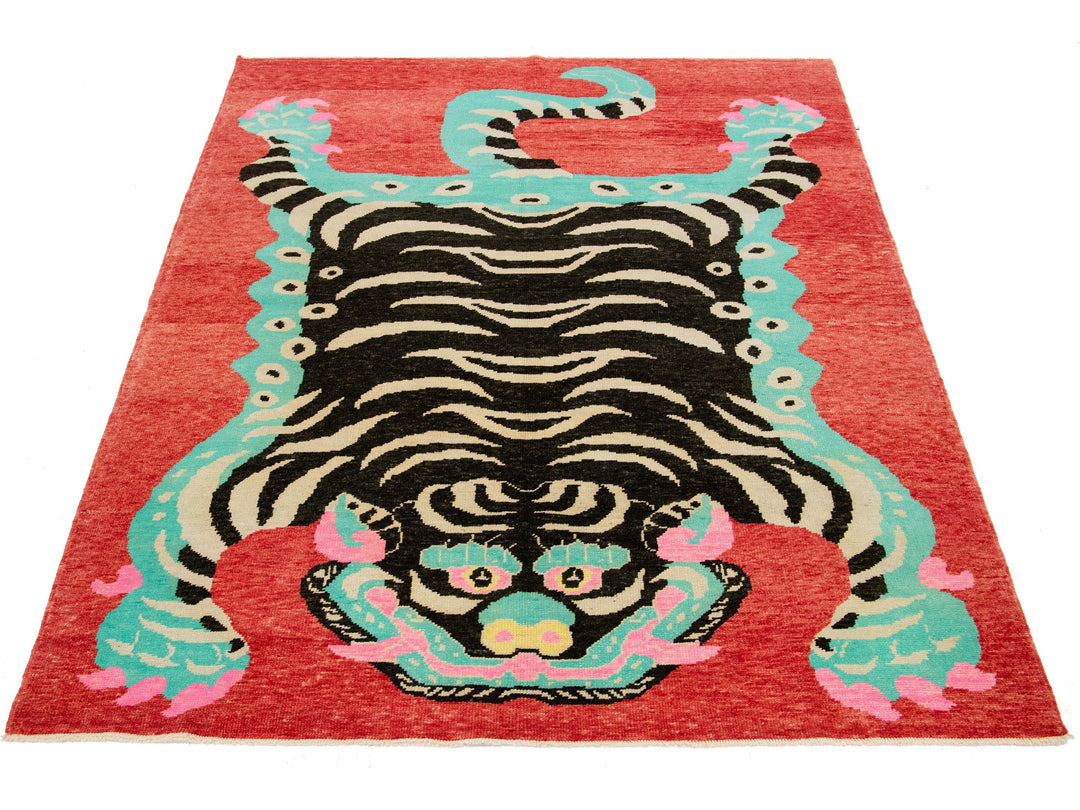 Modern Tiger Wool Rug 7 X 10