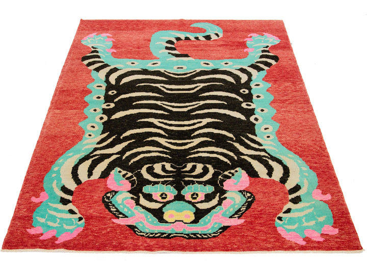 Modern Tiger Wool Rug 7 X 10