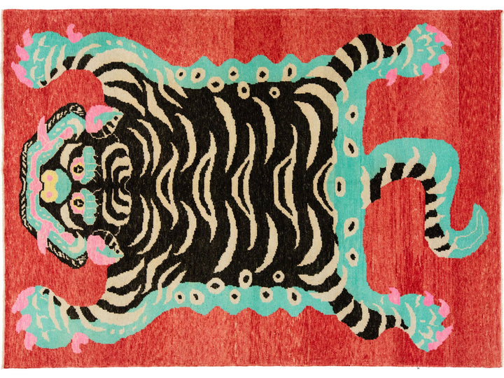Modern Tiger Wool Rug 7 X 10