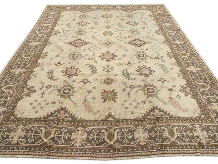 Antique Turkish Oushak Wool Rug 9 X 12