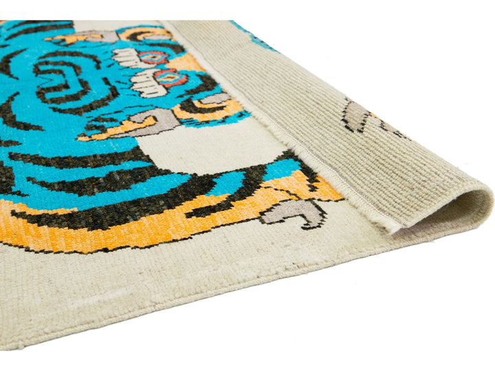 Modern Tiger Wool Rug 5 X 7