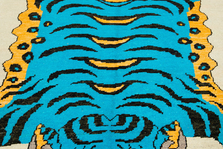 Modern Tiger Wool Rug 5 X 7