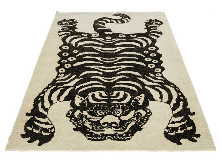 Modern Tiger Wool Rug 7 X 11