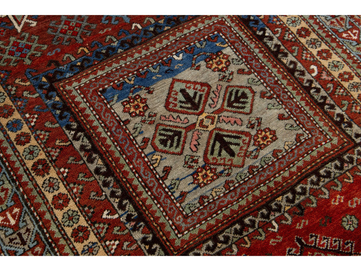 Antique Kazak Wool Rug 4 X 7