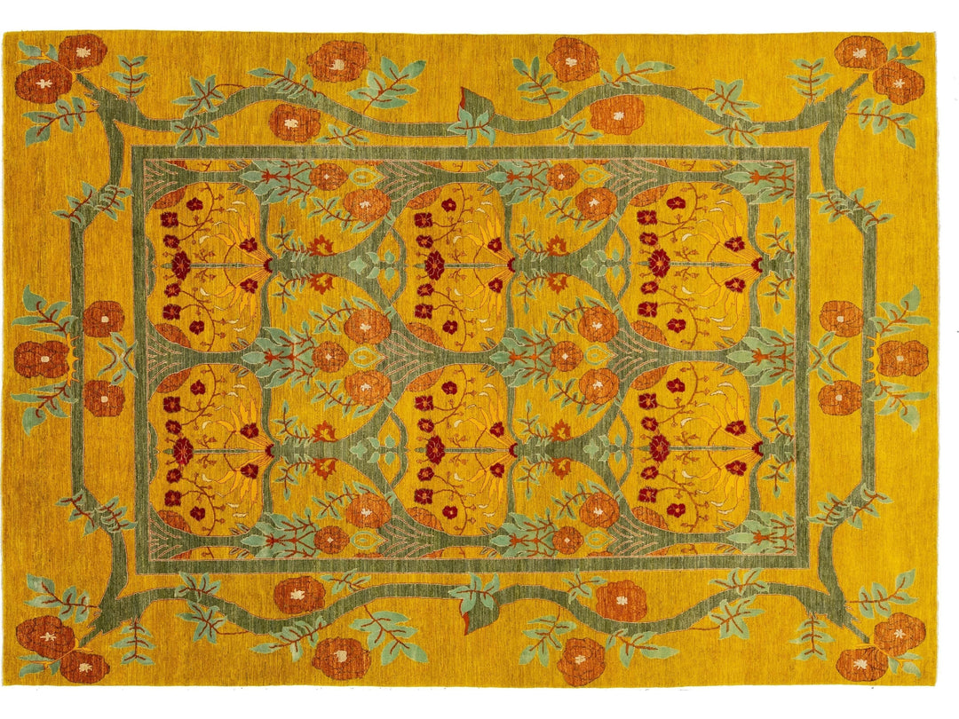 Modern Oushak Wool Rug 10 X 14