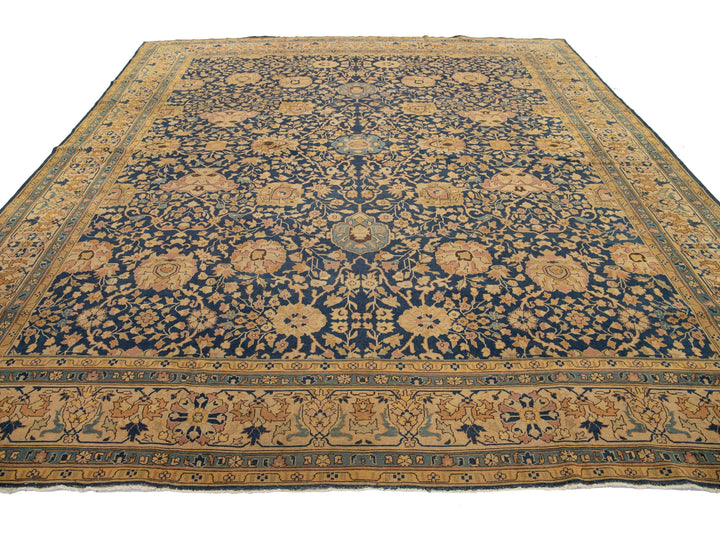 Antique Persian Tabriz Wool Rug 11 X 12