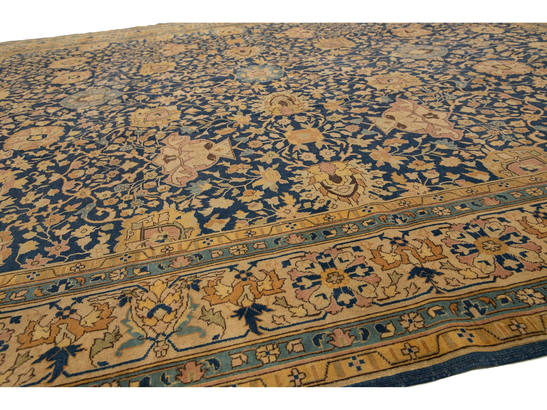 Antique Persian Tabriz Wool Rug 11 X 12