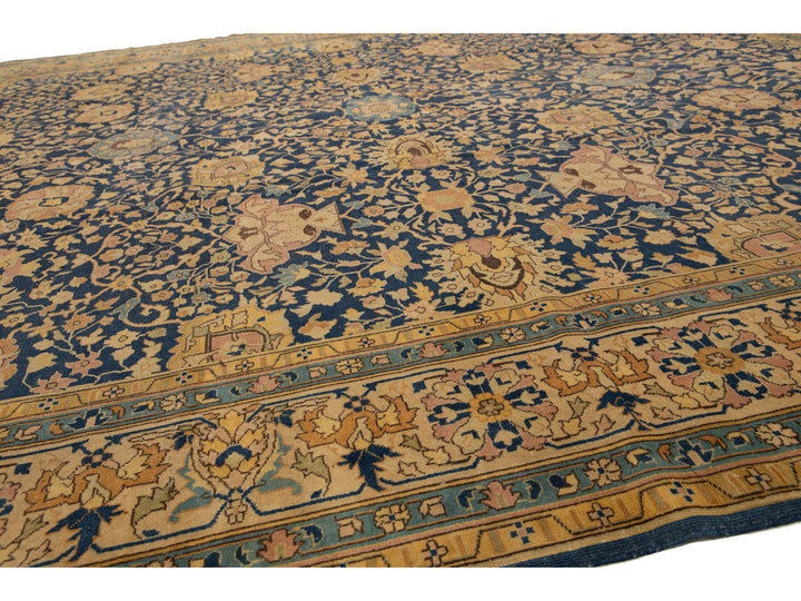 Antique Persian Tabriz Wool Rug 11 X 12