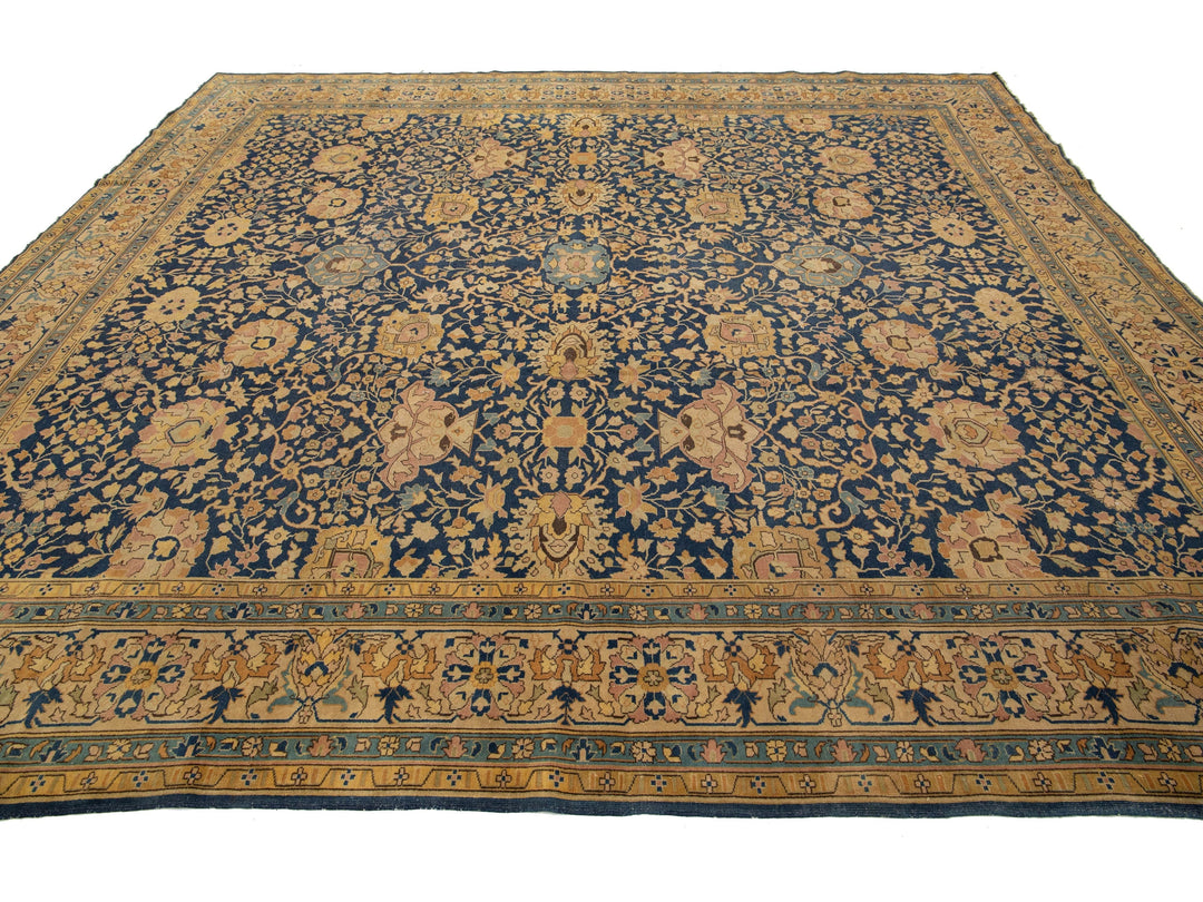 Antique Persian Tabriz Wool Rug 11 X 12