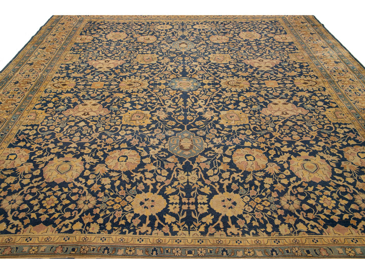 Antique Persian Tabriz Wool Rug 11 X 12