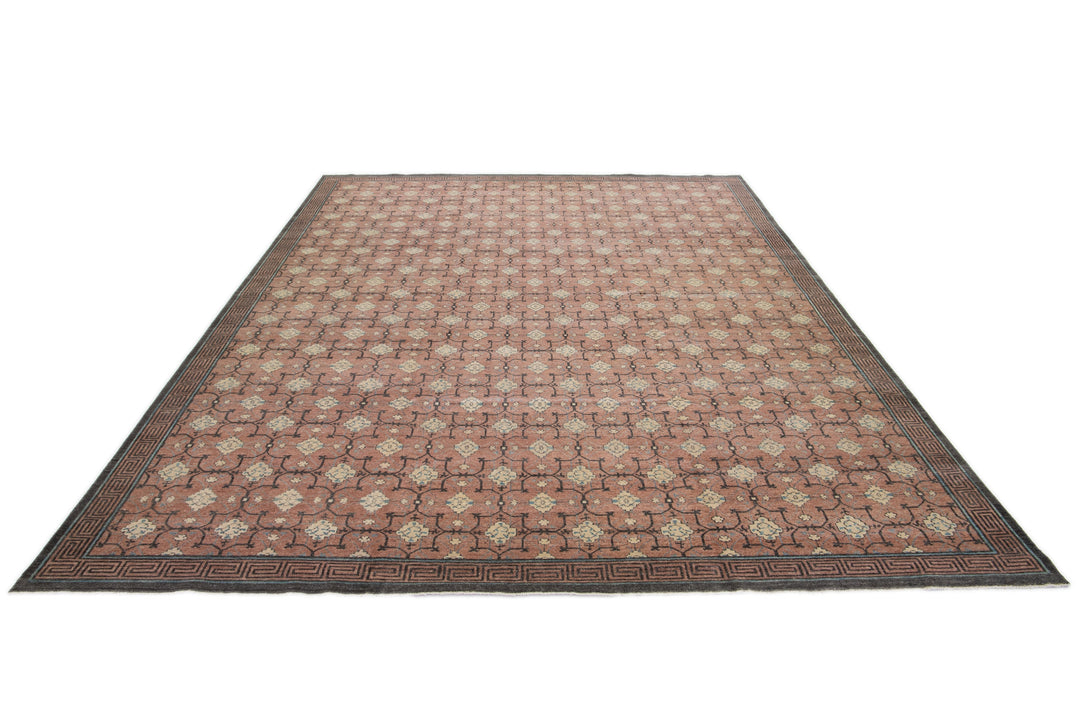 Modern Khotan Wool Rug 12 X 15