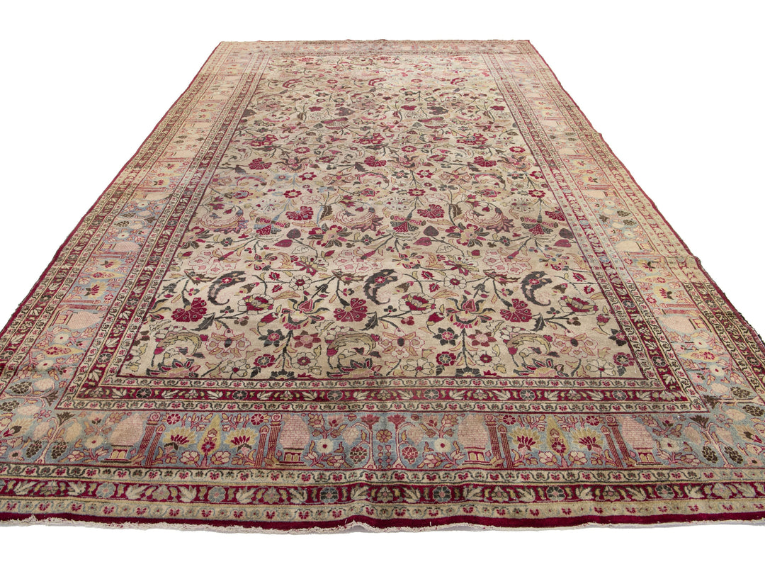 Antique Mashad Wool Rug 10 X 16