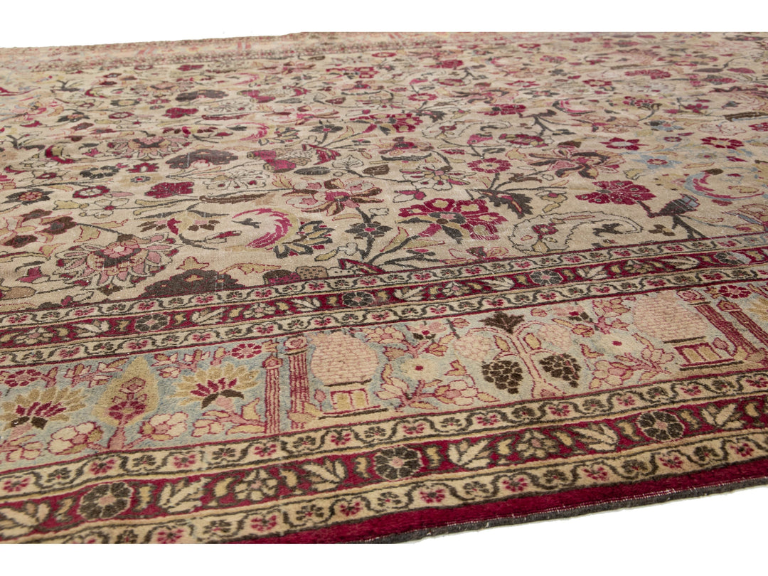 Antique Mashad Wool Rug 10 X 16