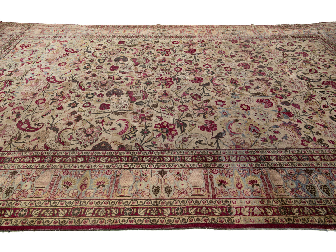 Antique Mashad Wool Rug 10 X 16