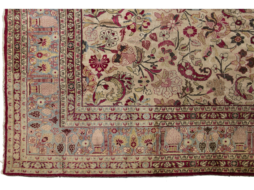 Antique Mashad Wool Rug 10 X 16