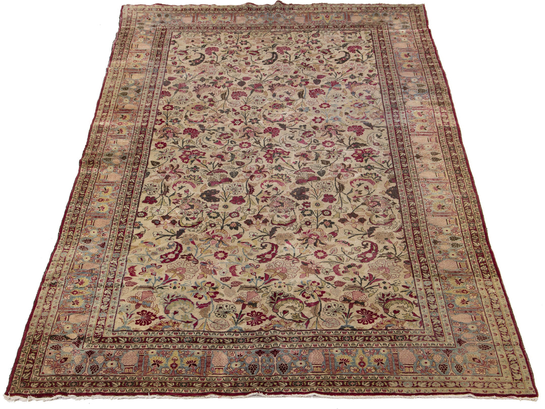 Antique Mashad Wool Rug 10 X 16