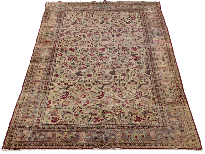 Antique Mashad Wool Rug 10 X 16