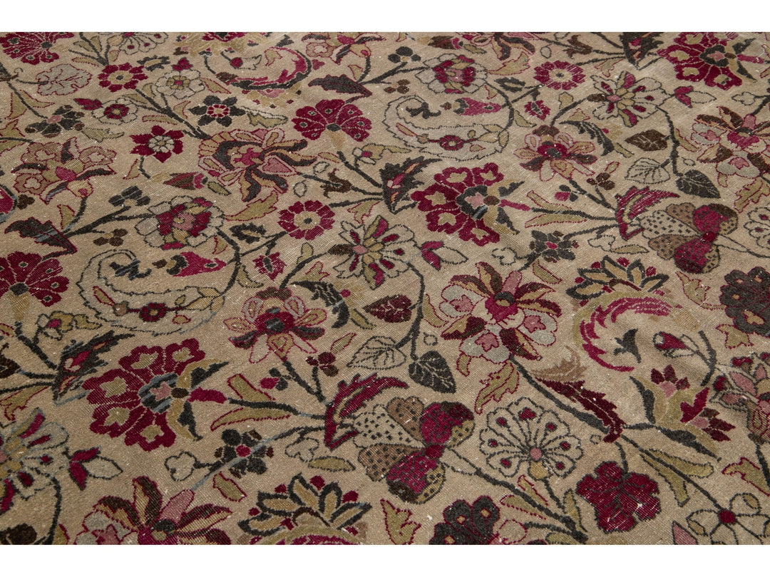 Antique Mashad Wool Rug 10 X 16