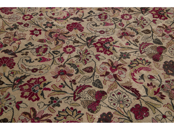 Antique Mashad Wool Rug 10 X 16