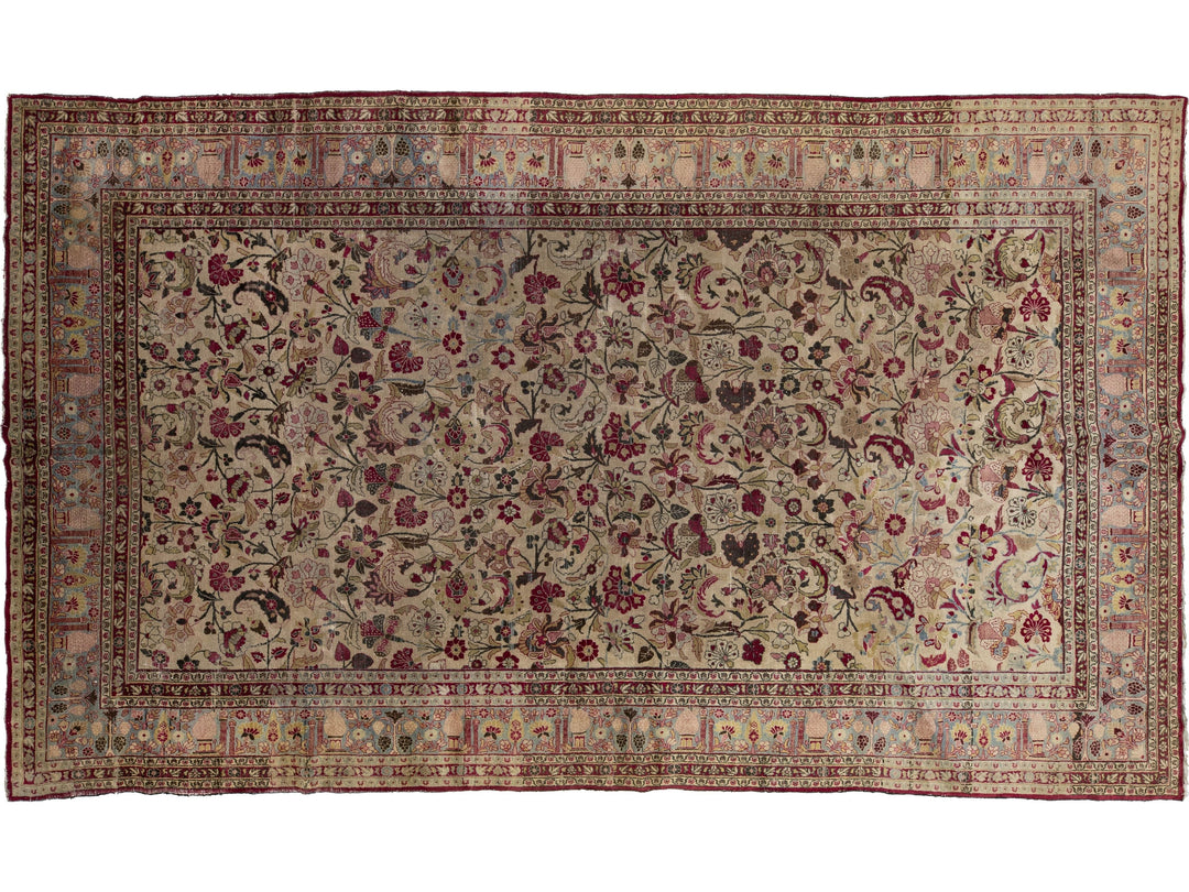 Antique Mashad Wool Rug 10 X 16