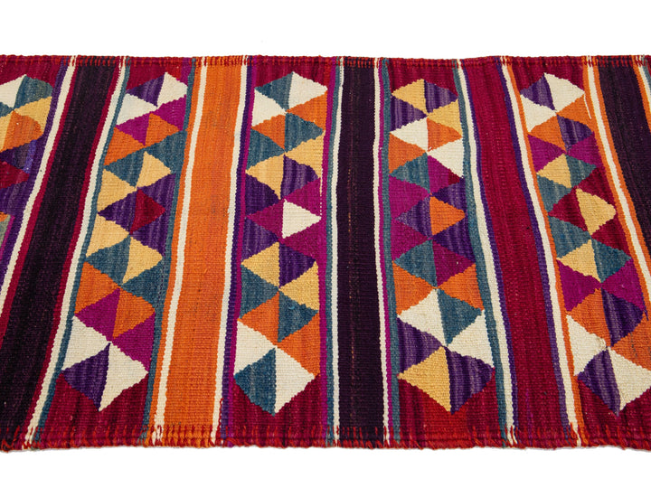 Vintage Kilim Flatweave Wool Runner 3 X 12