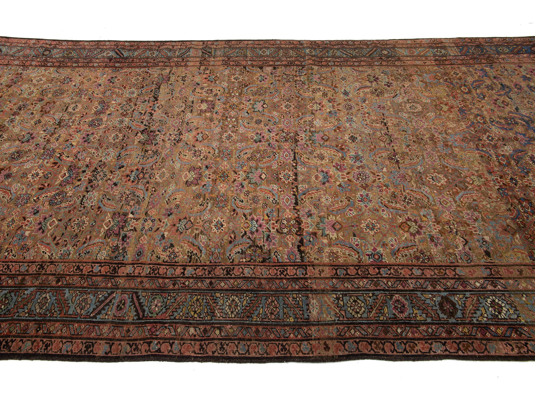 Antique Persian Bakshaish Wool Rug 7 X 15