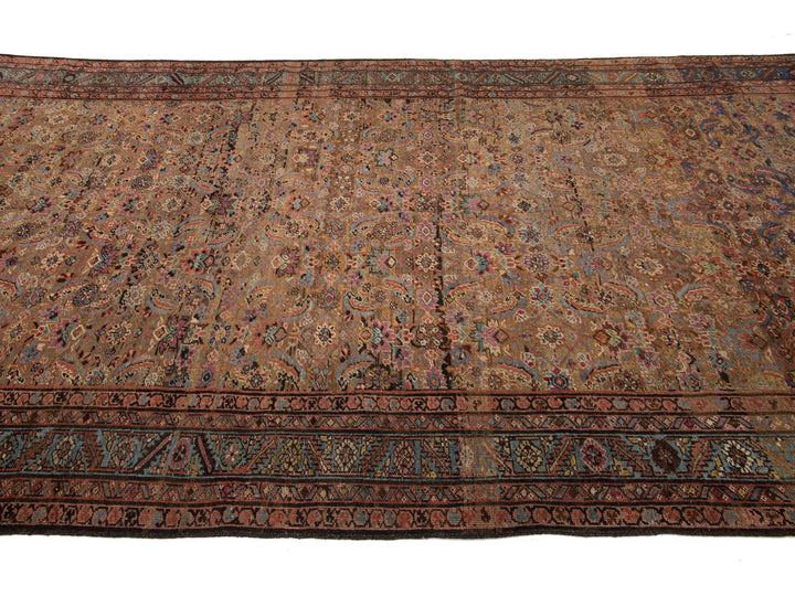 Antique Persian Bakshaish Wool Rug 7 X 15