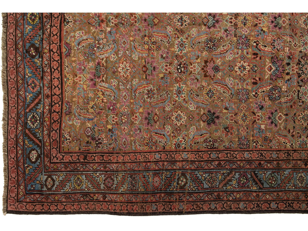 Antique Persian Bakshaish Wool Rug 7 X 15