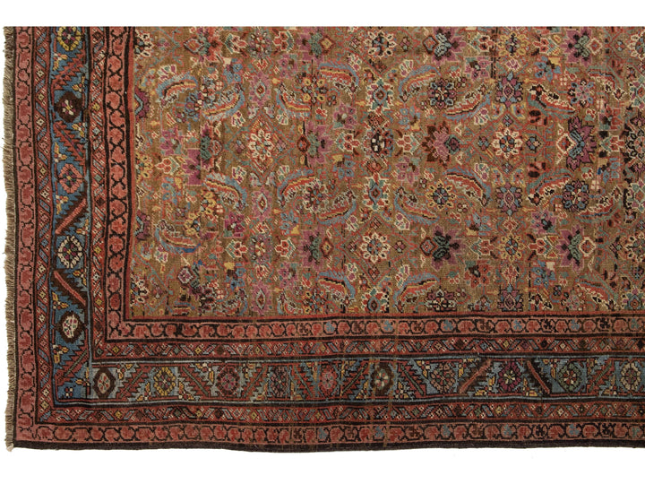 Antique Persian Bakshaish Wool Rug 7 X 15