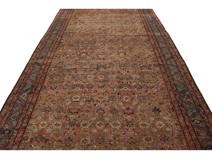 Antique Persian Bakshaish Wool Rug 7 X 15