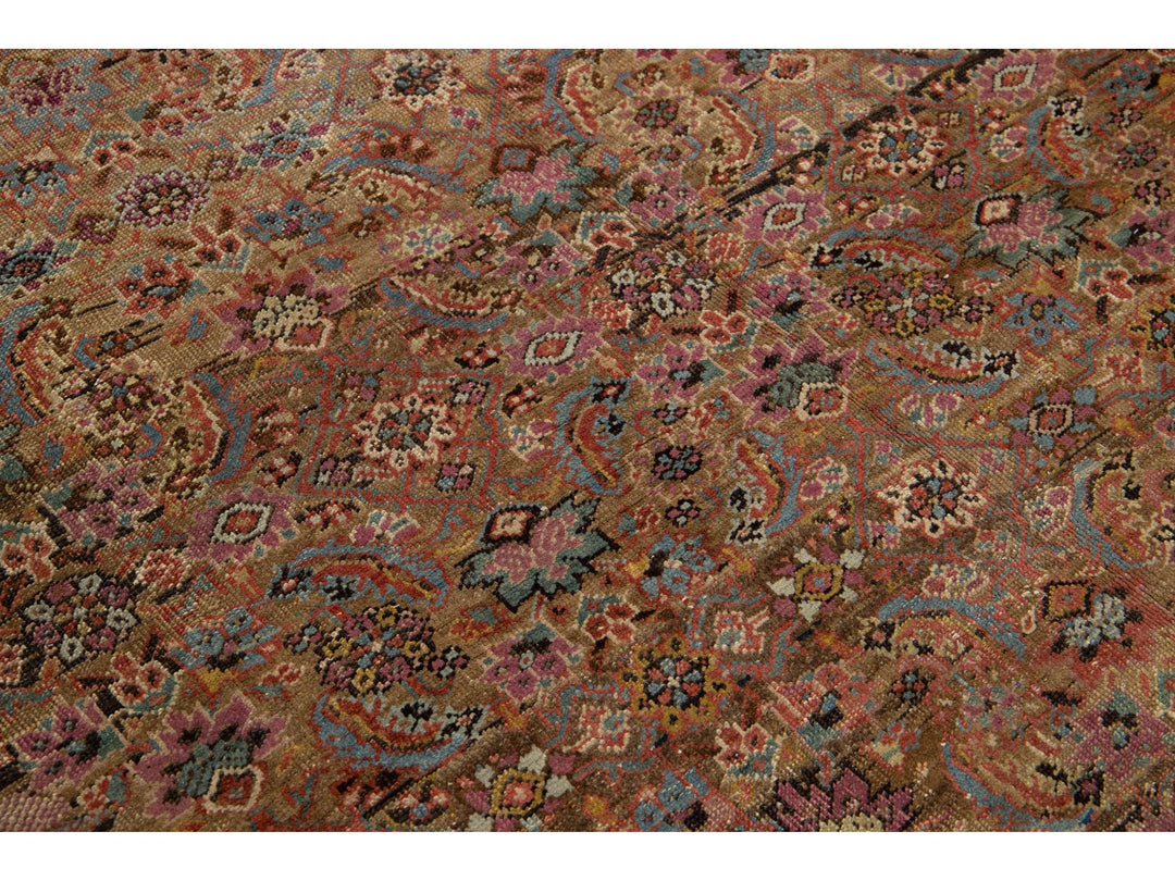 Antique Persian Bakshaish Wool Rug 7 X 15