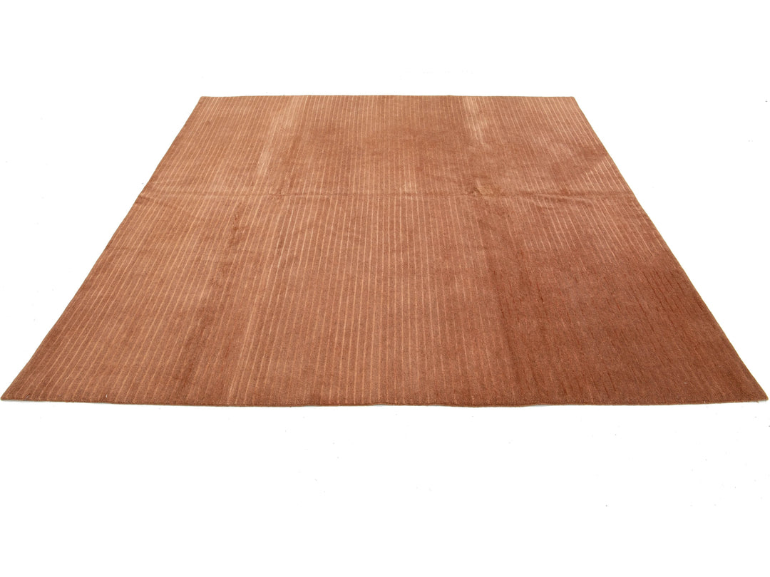 Modern Tibetan Wool and Silk Rug 8 X 8