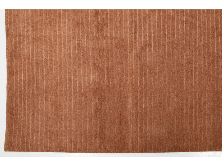 Modern Tibetan Wool and Silk Rug 8 X 8
