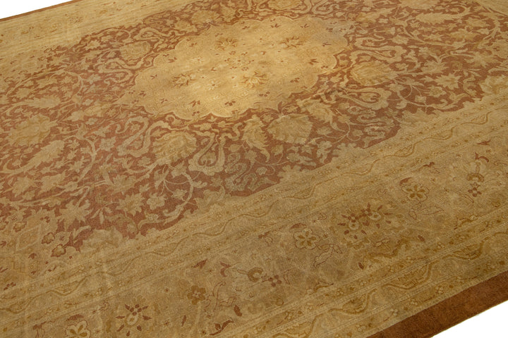 Antique Persian Amritsar Wool Rug 12 X 15
