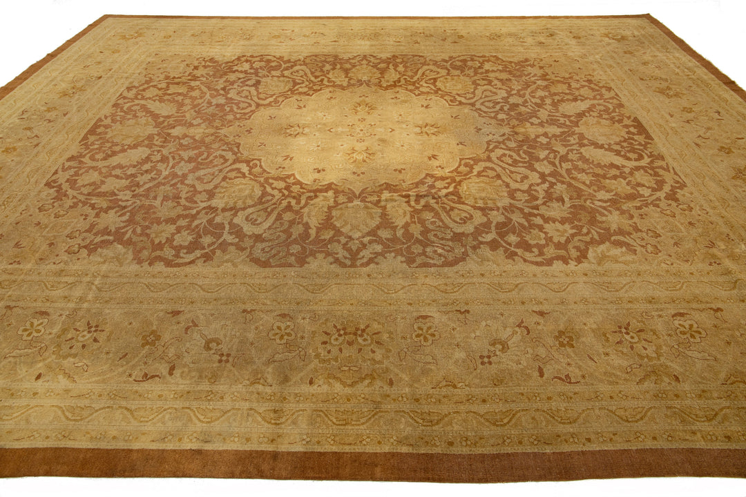 Antique Persian Amritsar Wool Rug 12 X 15