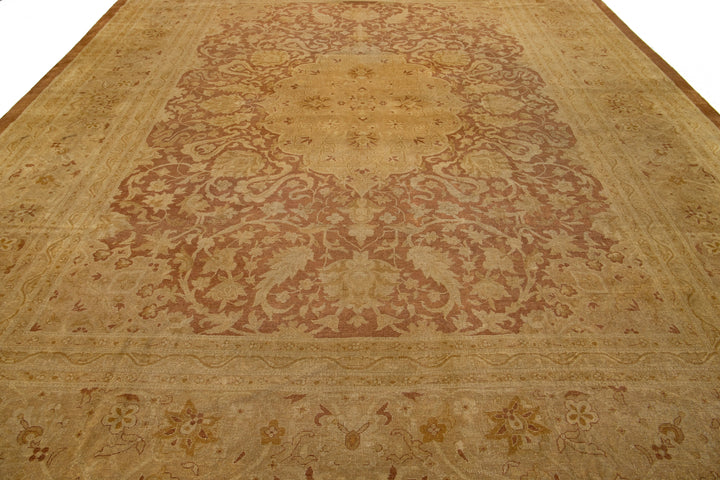 Antique Persian Amritsar Wool Rug 12 X 15