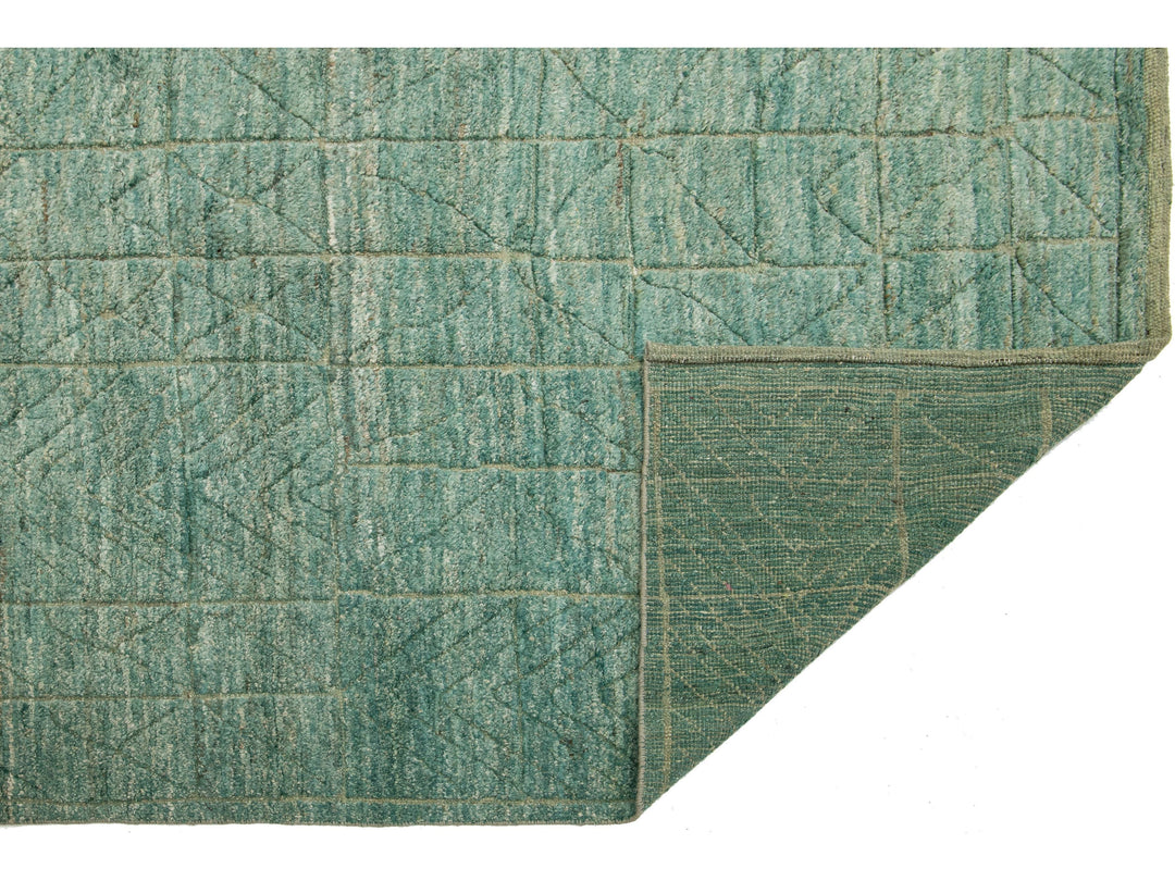 Contemporary Moroccan Wool Rug 9 X 11