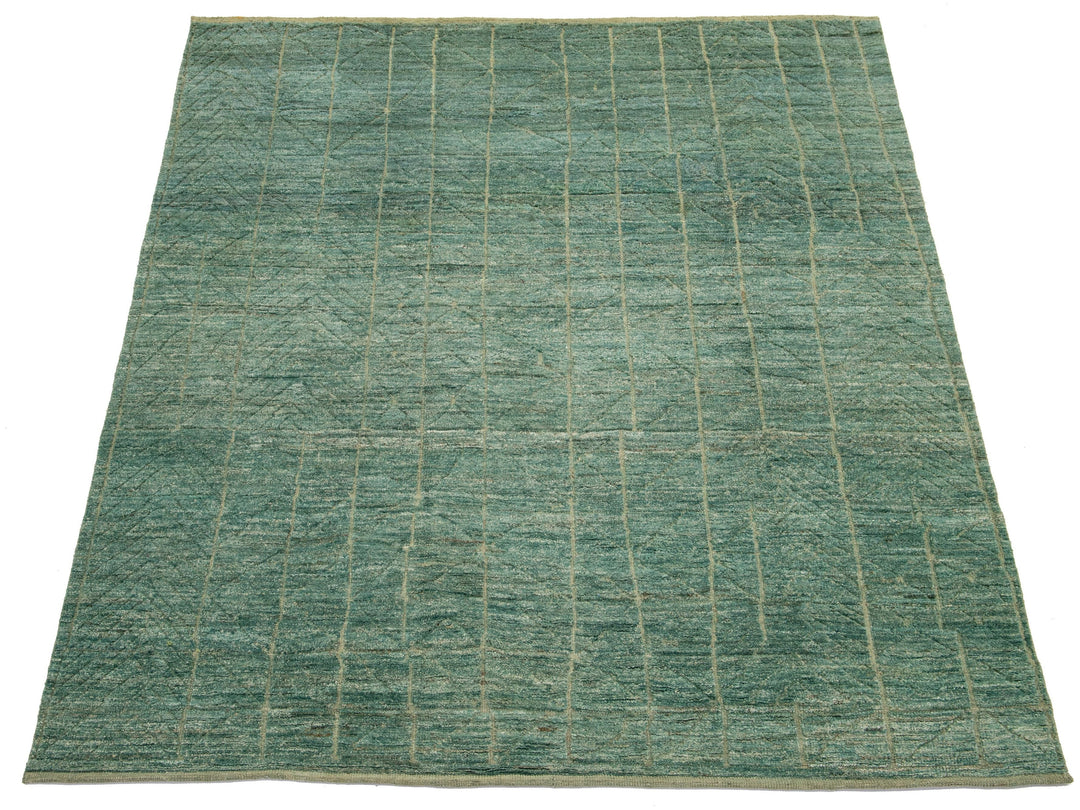 Contemporary Moroccan Wool Rug 9 X 11