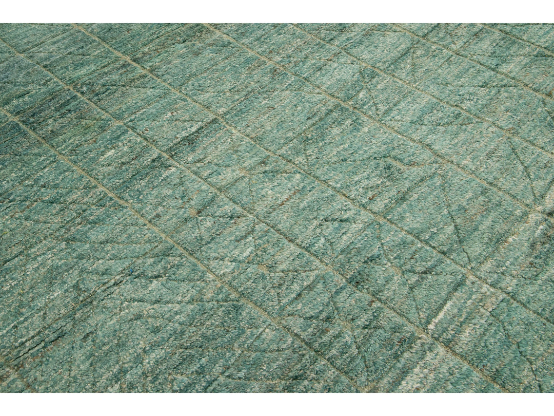Contemporary Moroccan Wool Rug 9 X 11