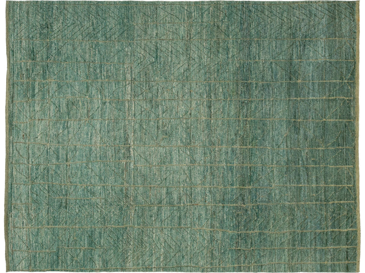 Contemporary Moroccan Wool Rug 9 X 11