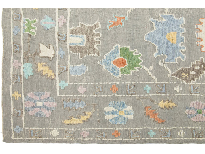 Modern Oushak Wool Rug 9 X 12
