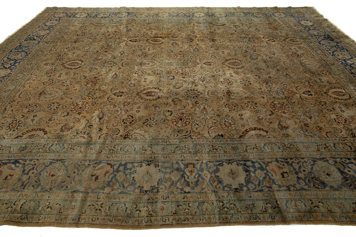 Antique Mashad Persian Wool Rug 11 X 13
